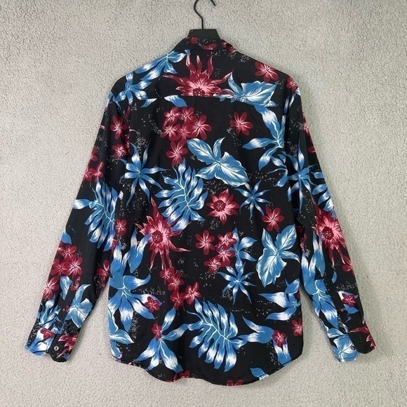 Geometrix NYC Floral Print Blouse M Women's Slim Fit Chic & Stylish Work Weekend - Picture 4 of 10